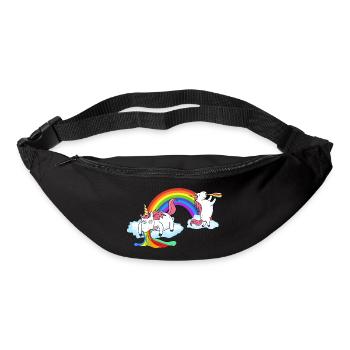 Einhorn beim Kotzen Saufen - Gürteltasche - Schwarz - Vorne