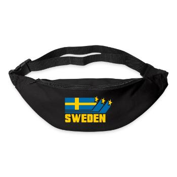 Suède / Suède - Drapeau / Cadeau - Sac banane - noir - Devant