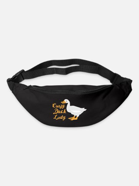 Crazy duck lady (white duck) - Bum bag - black