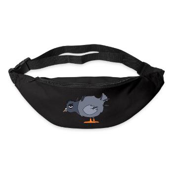 Pigeon fatigué - Sac banane - noir - Devant