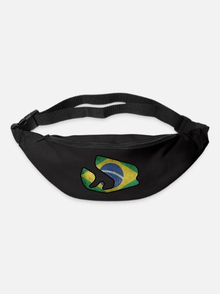 Brasilien Rennstrecke mit Flagge - Gürteltasche - Schwarz