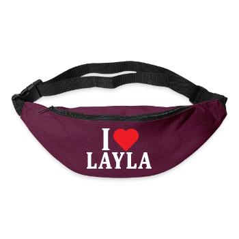 T-Shirt Ich liebe Layla T-Shirt Geschenkidee - Gürteltasche - Burgunderrot - Vorne
