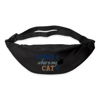 Home Is Where My Cat Is Coloured Text - Bum bag - black - Front