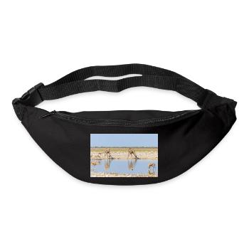 giraffe and Landscape in a Etosha National Park - Bum bag - black - Front