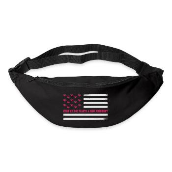 Even my dog wants a new president USA Flag - Bum bag - black - Front