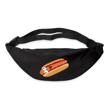 Hotdog mit Gesicht - Gürteltasche - Schwarz - Vorne