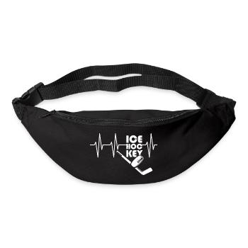 Herzschlag icehockey puls Eishockey Symbol Team - Gürteltasche - Schwarz - Vorne