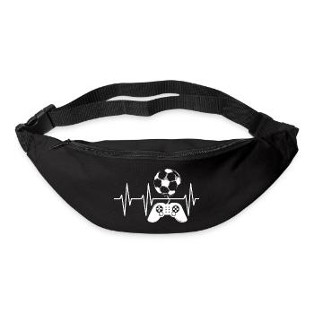 Fußball gamer gaming Puls Herzschlag Ball Symbol - Gürteltasche - Schwarz - Vorne