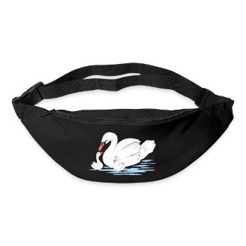White swan mom and her two babies - Bum bag - black - Front