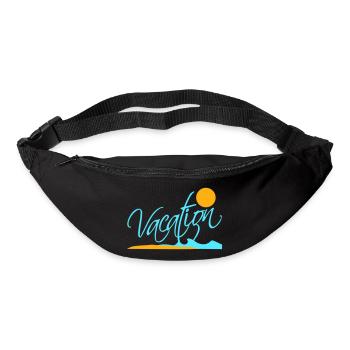 Vacances Dire Texte Soleil Plage Lettrage Logo - Sac banane - noir - Devant