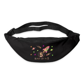 Blast Off To 5 Rocket Drawing - Bum bag - black - Front