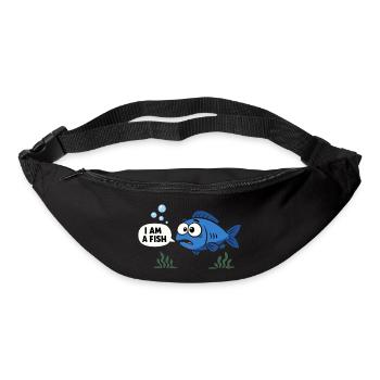 Blauer Fisch Kostüm Meerestier Karneval Fasching - Gürteltasche - Schwarz - Vorne