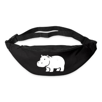 Nilpferd Silhouette Weiß - Gürteltasche - Schwarz - Vorne