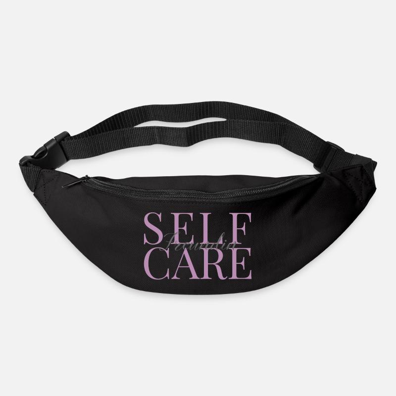 Selfcarefreundin rosa und grau - Gürteltasche - Schwarz