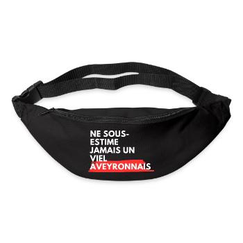 Ne Sous Estime Jamais Un Viel Aveyronnais T-Shi... - Sac banane - noir - Devant