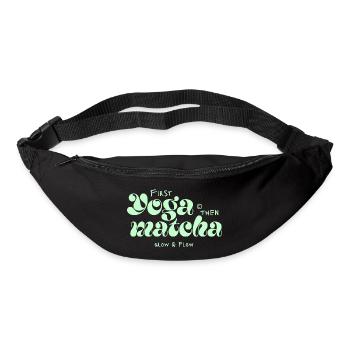 First Yoga Then Matcha Typo Design - Bum bag - black - Front