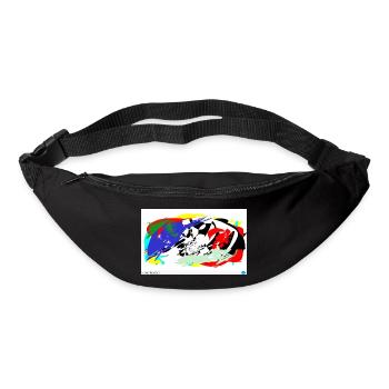 Lignes de batailles de couleur - Sac banane - noir - Devant