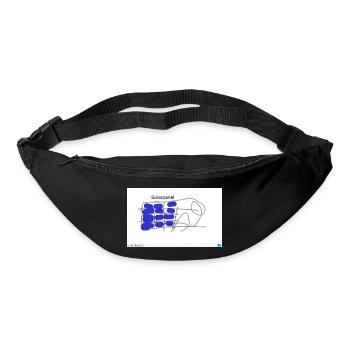 Motif d’alimentation solaire en bleu - Sac banane - noir - Devant