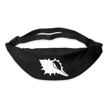 Silhouette de coquillages sur la plage - Sac banane - noir - Devant
