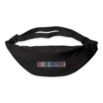 examinierte Krankenschwester - buntes Design - Gürteltasche - Schwarz - Vorne