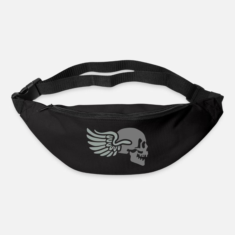 wing_skull_2c - Bum bag - black