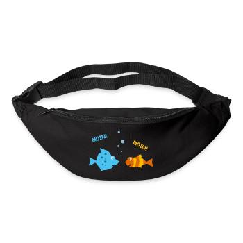 Lustige Fische machen Urlaub am Meer u. sagen Moin - Gürteltasche - Schwarz - Vorne