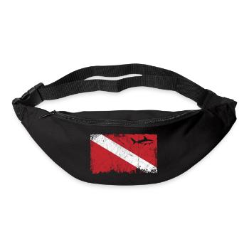 Vintage Shark Scuba Dive Flag Hommes Gymnase Sports - Sac banane - noir - Devant