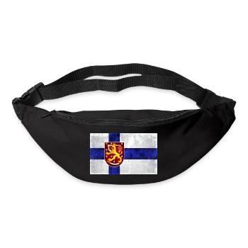 Drapeau de la Finlande Lion - Sac banane - noir - Devant