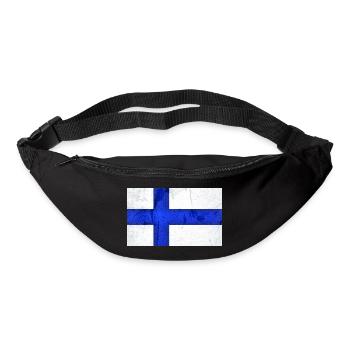 Drapeau de la Finlande - Sac banane - noir - Devant
