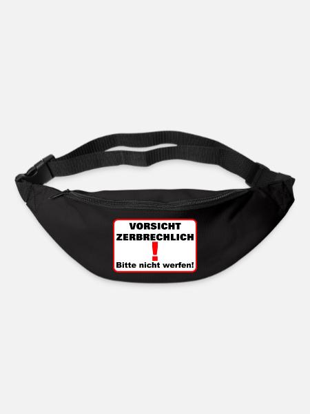 Zerbrechlich vorsicht - Gürteltasche - Schwarz
