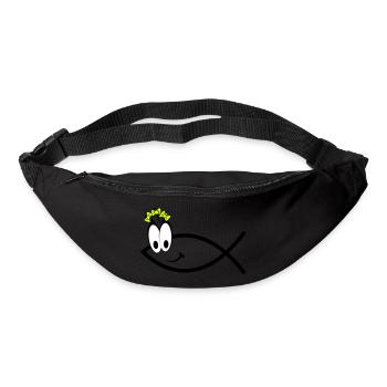 Ichtys Face Girl - Symbol - Christian - Women - Bum bag - black - Front