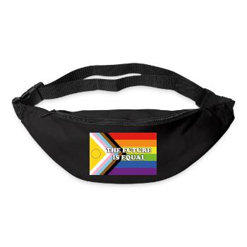 Inclusive Pride Progress Flag DIE ZUKUNFT IST GLEICH - Gürteltasche - Schwarz - Vorne