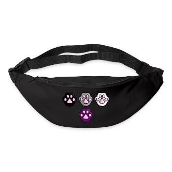 Süße Katze Pfote Asexuell Ace Flagge Fahne LGBTQ - Gürteltasche - Schwarz - Vorne