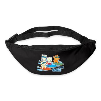 équipe famille chat surf enterrement de vie de jeune fille animal - Sac banane - noir - Devant