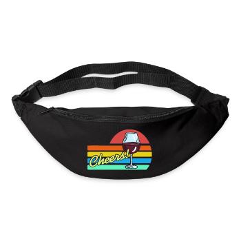 CHEERS! Retro Vintage Wine Lover Design T-Shirt - Bum bag - black - Front