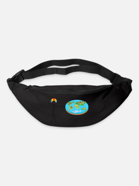 Flacherde / Flatearth - Gürteltasche - Schwarz