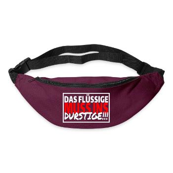 DAS FLÜSSIGE MUSS INS DURSTIGE - Sprüche Party - Gürteltasche - Burgunderrot - Vorne