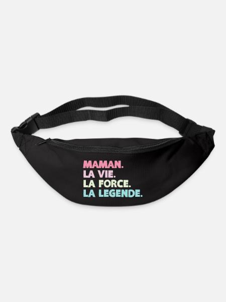 Maman la vie la force - Sac banane - noir