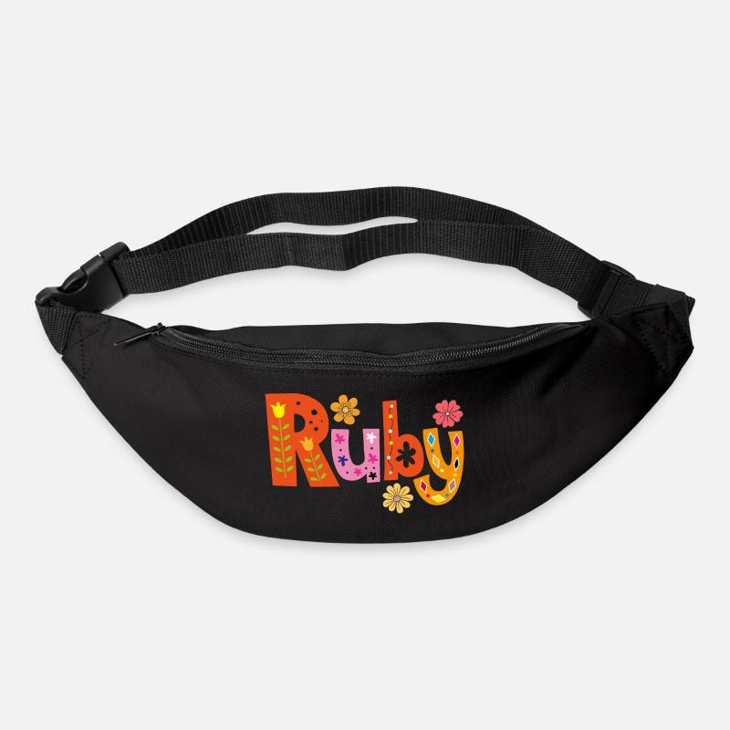 Personalisierter Ruby-Name - Gürteltasche - Schwarz