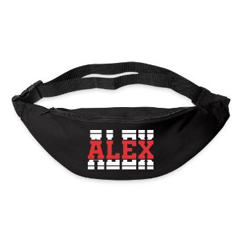 Alex t-shirt texte empilé cadeau t-shirt noir - Sac banane - noir - Devant