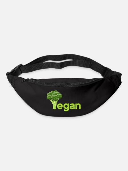 Vibrant Vegan Broccoli Logo - Bum bag - black