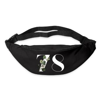 Nummer 78 Blumengrün - 78. Blumengeburtstag - Gürteltasche - Schwarz - Vorne