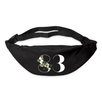 Number 83 Floral Green - 83rd Floral Birthday - Bum bag - black - Front