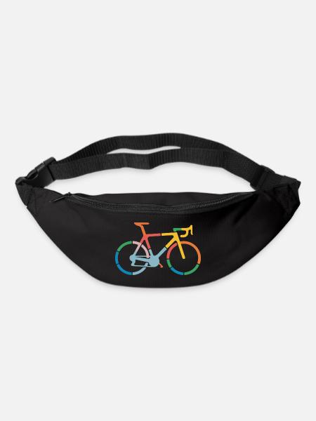 Colorful Bicycle Line Art Design - Bum bag - black