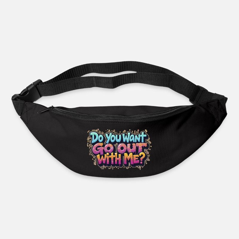 Veux-tu sortir avec moi - Sac banane - noir