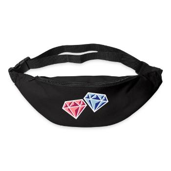 Couple de diamants (symbole de mariage de jeunes mariés / NEG) - Sac banane - noir - Devant