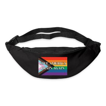 Give America Brain Again Progress Pride Flag - Gürteltasche - Schwarz - Vorne