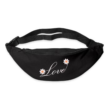 Conception de script d’amour floral - Sac banane - noir - Devant
