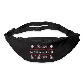 Santa's Favorite Weihnachtspullover Schneeflocken - Gürteltasche - Schwarz - Vorne