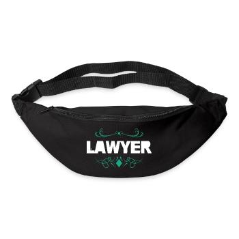 Logo d’avocat avec ornement - Sac banane - noir - Devant